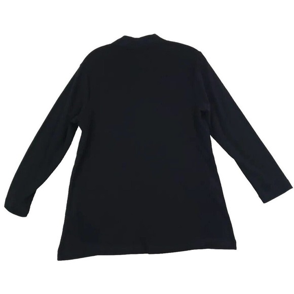 Chico's ~Woman Size 1 (M)~ Black V-Neck Oina Cotton Knit Top Long Sleeve NWOT. - Picture 7 of 9